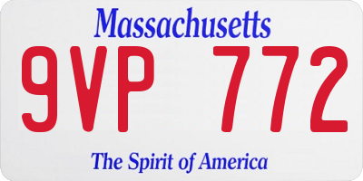 MA license plate 9VP772