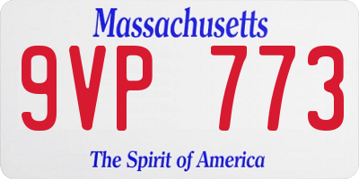 MA license plate 9VP773