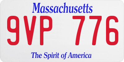 MA license plate 9VP776