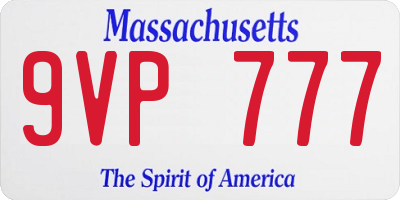MA license plate 9VP777