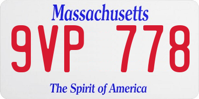 MA license plate 9VP778