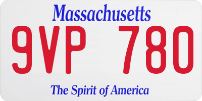MA license plate 9VP780
