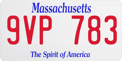 MA license plate 9VP783