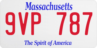 MA license plate 9VP787