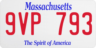 MA license plate 9VP793