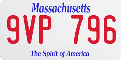MA license plate 9VP796