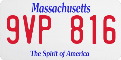 MA license plate 9VP816