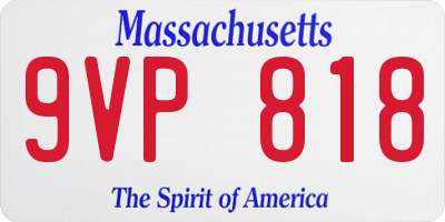 MA license plate 9VP818