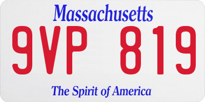 MA license plate 9VP819