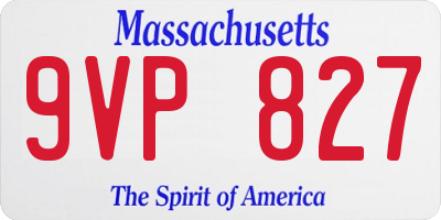 MA license plate 9VP827