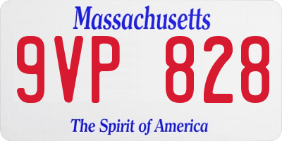 MA license plate 9VP828