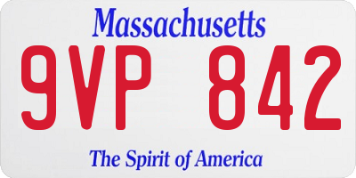MA license plate 9VP842
