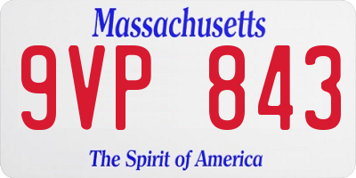 MA license plate 9VP843
