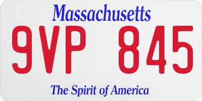 MA license plate 9VP845