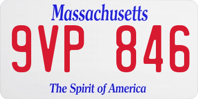 MA license plate 9VP846