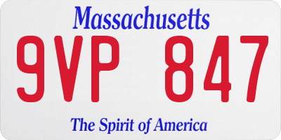 MA license plate 9VP847