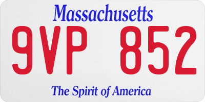 MA license plate 9VP852