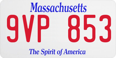 MA license plate 9VP853