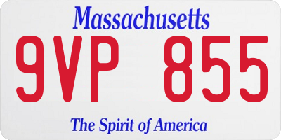 MA license plate 9VP855