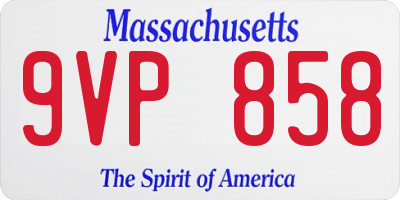 MA license plate 9VP858