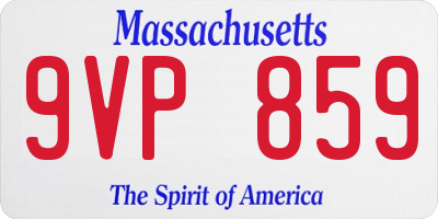 MA license plate 9VP859