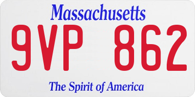MA license plate 9VP862