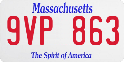 MA license plate 9VP863