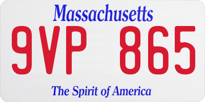 MA license plate 9VP865