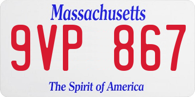 MA license plate 9VP867
