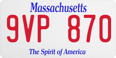 MA license plate 9VP870