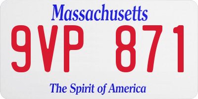 MA license plate 9VP871