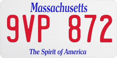 MA license plate 9VP872