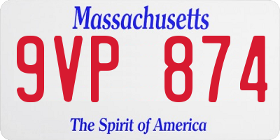 MA license plate 9VP874