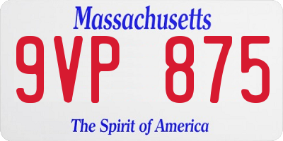 MA license plate 9VP875