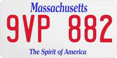 MA license plate 9VP882