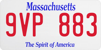 MA license plate 9VP883