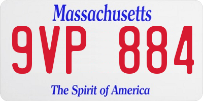 MA license plate 9VP884