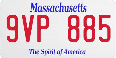 MA license plate 9VP885