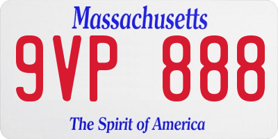 MA license plate 9VP888