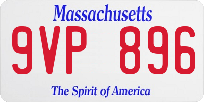 MA license plate 9VP896