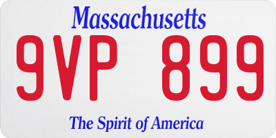 MA license plate 9VP899