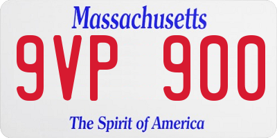 MA license plate 9VP900