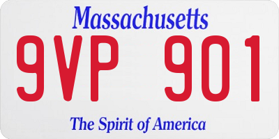 MA license plate 9VP901