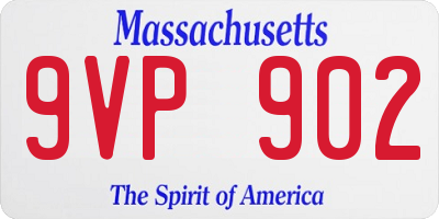 MA license plate 9VP902