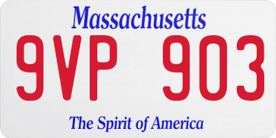 MA license plate 9VP903