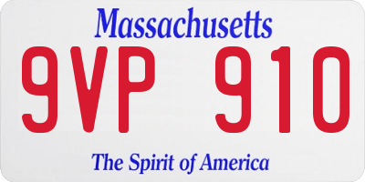 MA license plate 9VP910