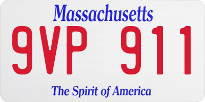 MA license plate 9VP911