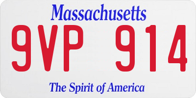 MA license plate 9VP914