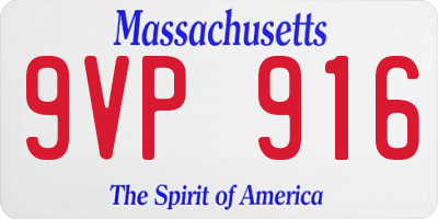 MA license plate 9VP916