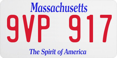 MA license plate 9VP917